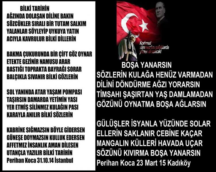 BOŞA YANARSIN VE BİLKİ TARİHİN